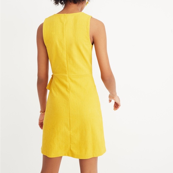 Madewell Yellow Crosshatch Side-Tie Dress - Picture 10 of 10